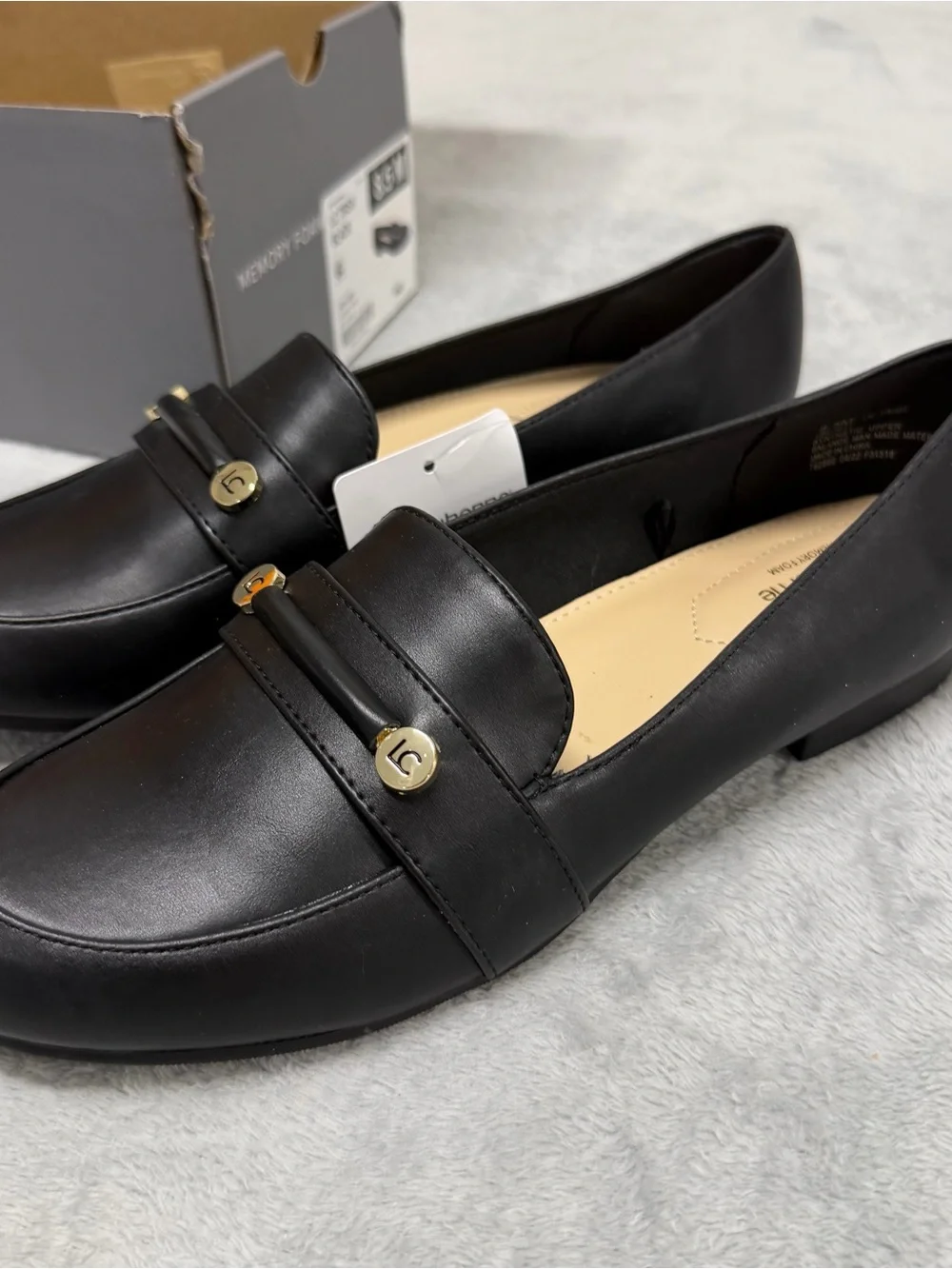 NEW Liz Claiborne Memory Foam Trish Black Slip On Shoes Loafers Womens 8.5